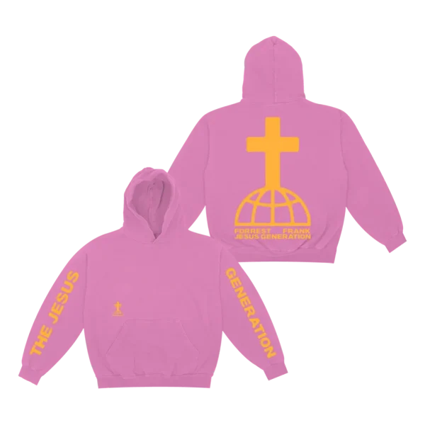 Forrest Frank Merch - The Jesus Generation Pink Tour Hoodie Front and Back