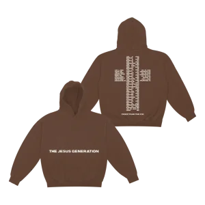Forrest Frank Merch - The Jesus Generation Tour Brown Hoodie Front and Back
