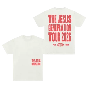 Forrest Frank Merch - The Jesus Generation White Tour T-Shirt Front and Back